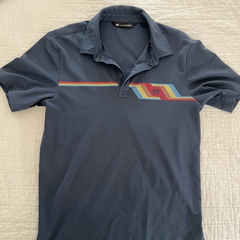 Travis Mathew small men’s polo- blue